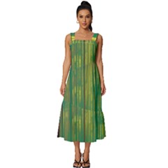 Nature Swamp Water Sunset Spooky Night Reflections Bayou Lake Square Neckline Tiered Midi Dress by Grandong