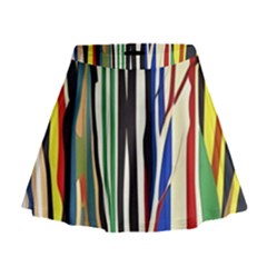 Abstract Trees Colorful Artwork Woods Forest Nature Artistic Mini Flare Skirt by Grandong