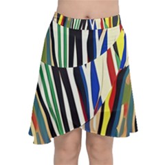 Abstract Trees Colorful Artwork Woods Forest Nature Artistic Chiffon Wrap Front Skirt by Grandong