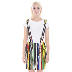 Abstract Trees Colorful Artwork Woods Forest Nature Artistic Braces Suspender Skirt by Grandong