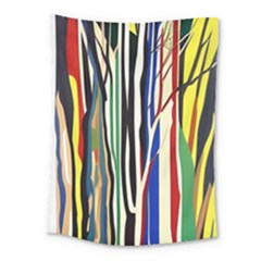 Abstract Trees Colorful Artwork Woods Forest Nature Artistic Medium Tapestry