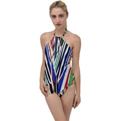 Abstract Trees Colorful Artwork Woods Forest Nature Artistic Go With The Flow One Piece Swimsuit by Grandong