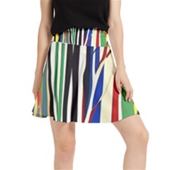 Abstract Trees Colorful Artwork Woods Forest Nature Artistic Waistband Skirt by Grandong