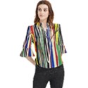 Abstract Trees Colorful Artwork Woods Forest Nature Artistic Loose Horn Sleeve Chiffon Blouse View1