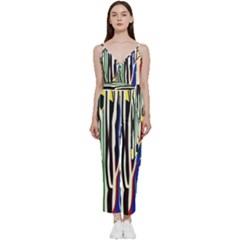 Abstract Trees Colorful Artwork Woods Forest Nature Artistic V-neck Camisole Jumpsuit by Grandong