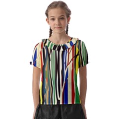 Abstract Trees Colorful Artwork Woods Forest Nature Artistic Kids  Frill Chiffon Blouse by Grandong