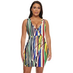 Abstract Trees Colorful Artwork Woods Forest Nature Artistic Draped Bodycon Dress by Grandong