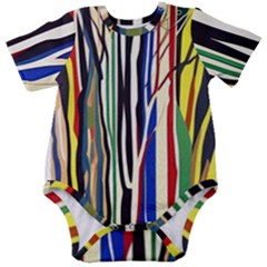 Abstract Trees Colorful Artwork Woods Forest Nature Artistic Baby Short Sleeve Bodysuit by Grandong