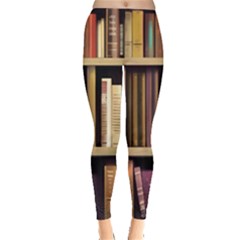 Books Bookshelves Office Fantasy Background Artwork Book Cover Apothecary Book Nook Literature Libra Everyday Leggings  by Grandong