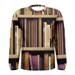 Books Bookshelves Office Fantasy Background Artwork Book Cover Apothecary Book Nook Literature Libra Men s Long Sleeve T-shirt