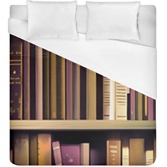 Books Bookshelves Office Fantasy Background Artwork Book Cover Apothecary Book Nook Literature Libra Duvet Cover (king Size) by Grandong