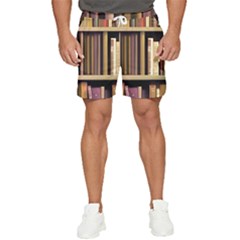 Books Bookshelves Office Fantasy Background Artwork Book Cover Apothecary Book Nook Literature Libra Men s Runner Shorts by Grandong