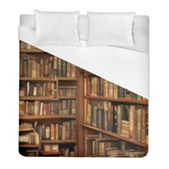 Room Interior Library Books Bookshelves Reading Literature Study Fiction Old Manor Book Nook Reading Duvet Cover (full/ Double Size) by Grandong