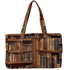 Room Interior Library Books Bookshelves Reading Literature Study Fiction Old Manor Book Nook Reading Canvas Work Bag by Grandong