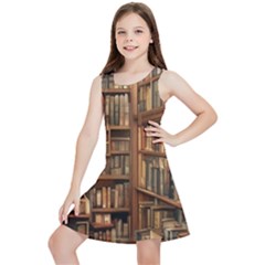 Room Interior Library Books Bookshelves Reading Literature Study Fiction Old Manor Book Nook Reading Kids  Lightweight Sleeveless Dress by Grandong