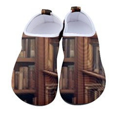 Room Interior Library Books Bookshelves Reading Literature Study Fiction Old Manor Book Nook Reading Women s Sock-style Water Shoes by Grandong