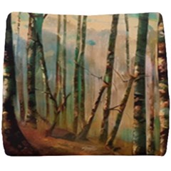 Woodland Woods Forest Trees Nature Outdoors Mist Moon Background Artwork Book Seat Cushion by Grandong