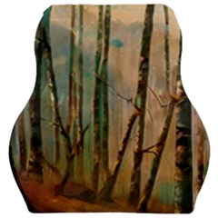 Woodland Woods Forest Trees Nature Outdoors Mist Moon Background Artwork Book Car Seat Velour Cushion  by Grandong