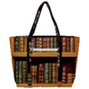 Room Interior Library Books Bookshelves Reading Literature Study Fiction Old Manor Book Nook Reading Zip Up Canvas Bag View3