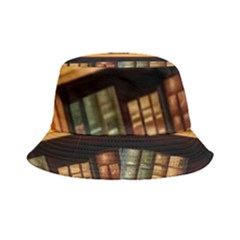 Room Interior Library Books Bookshelves Reading Literature Study Fiction Old Manor Book Nook Reading Bucket Hat by Grandong