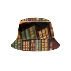 Room Interior Library Books Bookshelves Reading Literature Study Fiction Old Manor Book Nook Reading Bucket Hat (kids) by Grandong