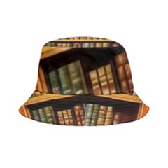 Room Interior Library Books Bookshelves Reading Literature Study Fiction Old Manor Book Nook Reading Inside Out Bucket Hat by Grandong