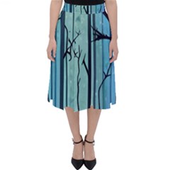 Nature Outdoors Night Trees Scene Forest Woods Light Moonlight Wilderness Stars Classic Midi Skirt