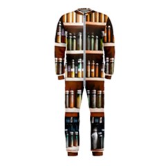 Alcohol Apothecary Book Cover Booze Bottles Gothic Magic Medicine Oils Ornate Pharmacy Onepiece Jumpsuit (kids) by Grandong