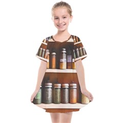 Alcohol Apothecary Book Cover Booze Bottles Gothic Magic Medicine Oils Ornate Pharmacy Kids  Smock Dress by Grandong