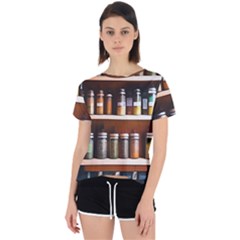 Alcohol Apothecary Book Cover Booze Bottles Gothic Magic Medicine Oils Ornate Pharmacy Open Back Sport T-shirt by Grandong