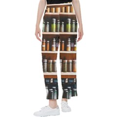 Alcohol Apothecary Book Cover Booze Bottles Gothic Magic Medicine Oils Ornate Pharmacy Women s Pants  by Grandong