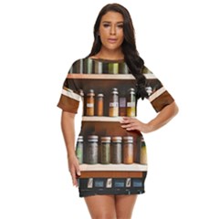 Alcohol Apothecary Book Cover Booze Bottles Gothic Magic Medicine Oils Ornate Pharmacy Just Threw It On Dress by Grandong