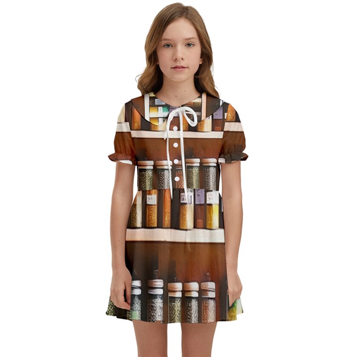 Alcohol Apothecary Book Cover Booze Bottles Gothic Magic Medicine Oils Ornate Pharmacy Kids  Sweet Collar Dress