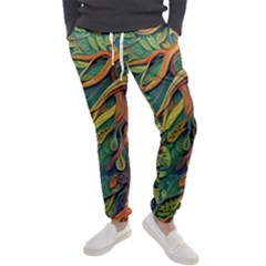 Outdoors Night Setting Scene Forest Woods Light Moonlight Nature Wilderness Leaves Branches Abstract Men s Jogger Sweatpants by Grandong