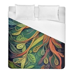 Outdoors Night Setting Scene Forest Woods Light Moonlight Nature Wilderness Leaves Branches Abstract Duvet Cover (full/ Double Size) by Grandong