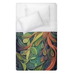 Outdoors Night Setting Scene Forest Woods Light Moonlight Nature Wilderness Leaves Branches Abstract Duvet Cover (single Size) by Grandong