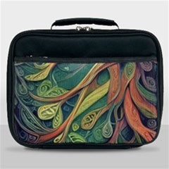 Outdoors Night Setting Scene Forest Woods Light Moonlight Nature Wilderness Leaves Branches Abstract Lunch Bag by Grandong