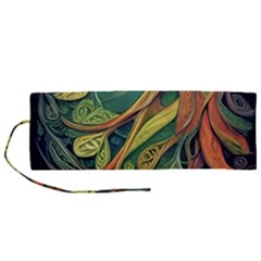 Outdoors Night Setting Scene Forest Woods Light Moonlight Nature Wilderness Leaves Branches Abstract Roll Up Canvas Pencil Holder (m) by Grandong