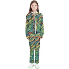 Outdoors Night Setting Scene Forest Woods Light Moonlight Nature Wilderness Leaves Branches Abstract Kids  Tracksuit by Grandong