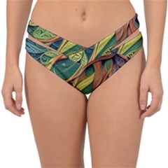 Outdoors Night Setting Scene Forest Woods Light Moonlight Nature Wilderness Leaves Branches Abstract Double Strap Halter Bikini Bottoms by Grandong