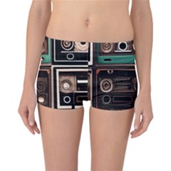 Retro Electronics Old Antiques Texture Wallpaper Vintage Cassette Tapes Retrospective Reversible Boyleg Bikini Bottoms by Grandong