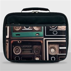 Retro Electronics Old Antiques Texture Wallpaper Vintage Cassette Tapes Retrospective Lunch Bag by Grandong