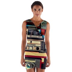 Radios Tech Technology Music Vintage Antique Old Wrap Front Bodycon Dress by Grandong