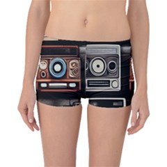 Retro Cameras Old Vintage Antique Technology Wallpaper Retrospective Boyleg Bikini Bottoms by Grandong