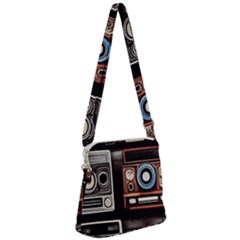 Retro Cameras Old Vintage Antique Technology Wallpaper Retrospective Zipper Messenger Bag by Grandong