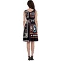 Retro Cameras Old Vintage Antique Technology Wallpaper Retrospective Sleeveless V-Neck Skater Dress with Pockets View4