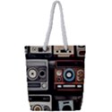 Retro Cameras Old Vintage Antique Technology Wallpaper Retrospective Full Print Rope Handle Tote (Small) View1