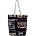 Retro Cameras Old Vintage Antique Technology Wallpaper Retrospective Full Print Rope Handle Tote (Small) View2