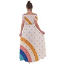 Abstract Geometric Bauhaus Polka Dots Retro Memphis Rainbow Off Shoulder Open Front Chiffon Dress View2