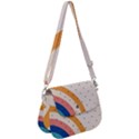 Abstract Geometric Bauhaus Polka Dots Retro Memphis Rainbow Saddle Handbag View1